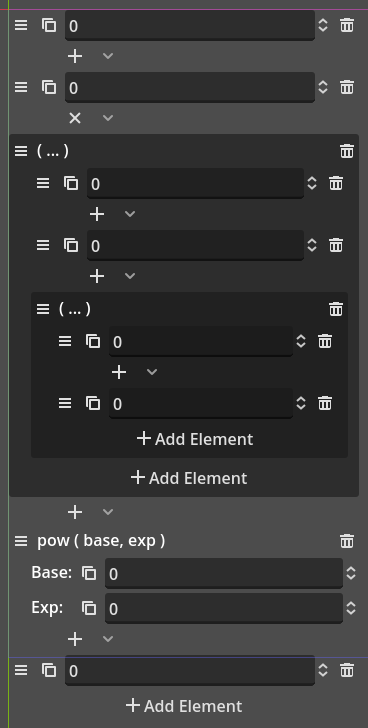 Screenshot of the design of the proposed value calculation control in the designer