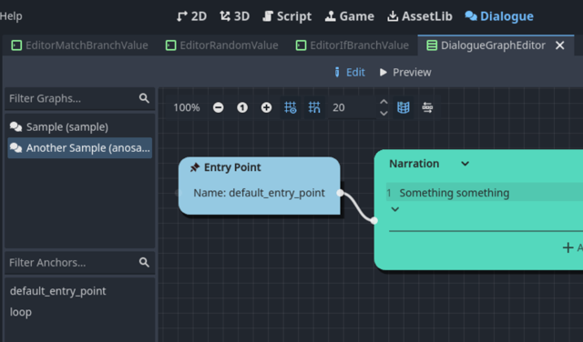 It's nearly looking like a built-in part of the editor now. Screenshot of the graph editor main screen described above.