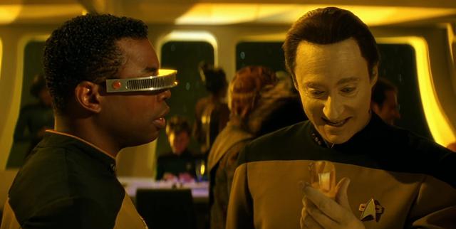 Screenshot of Data saying that he hates the drink that Guinan has had him try